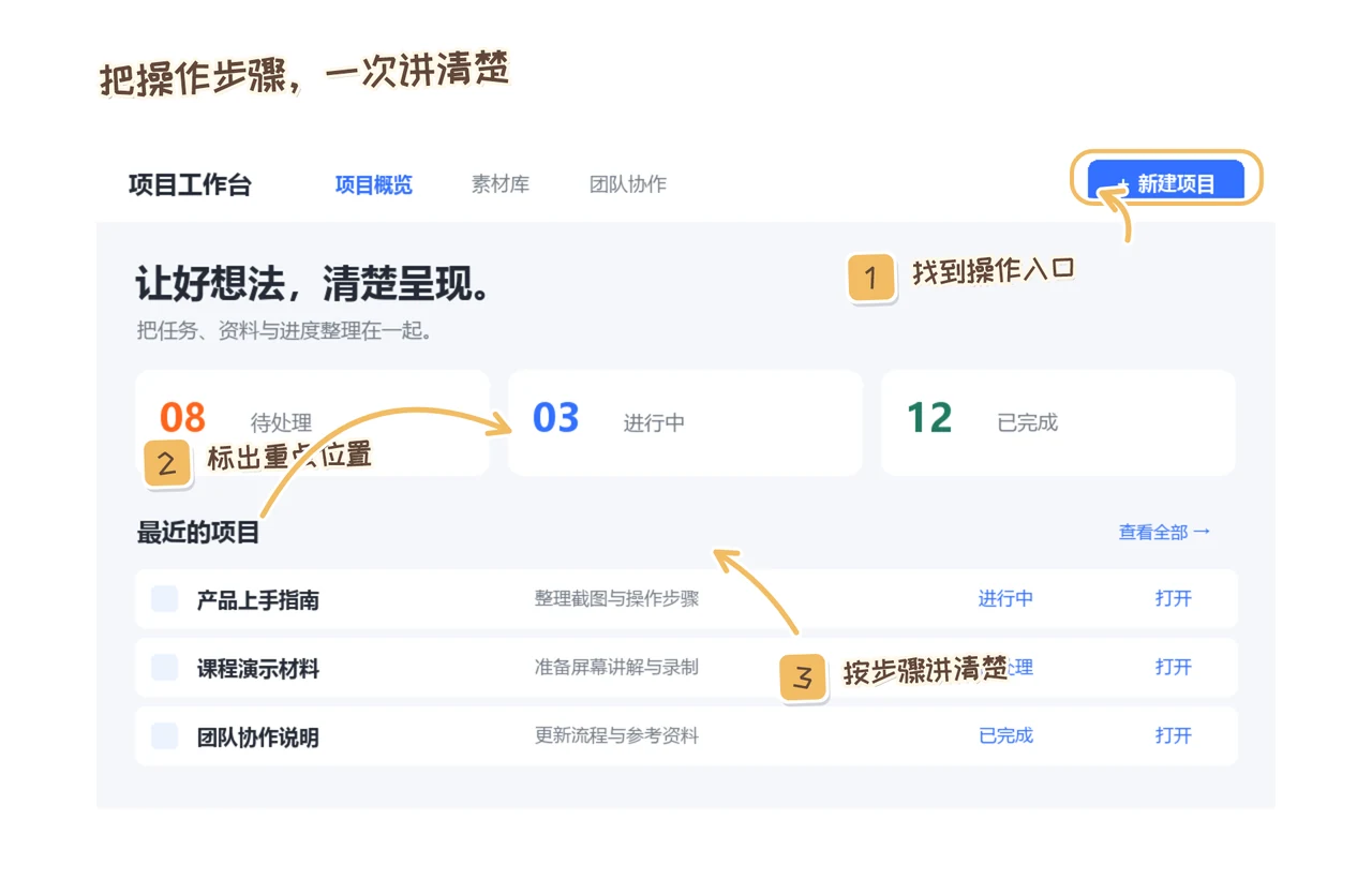 暖黄编号和棕色文字搭配的奶油手账风格